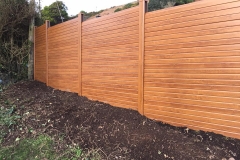 Golden oak upvc privacy fence